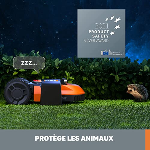 WORX - LANDROID - 1500 m² - Connected Robot Lawn Mower - WR153E (Easy Installation, Configurable, Autonomous, Remote Control via APP, Smart Mowing, Mowing in the Rain)
