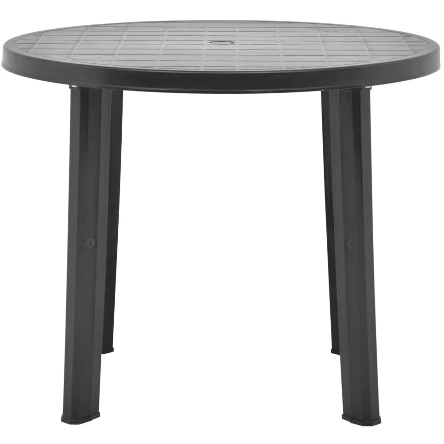 URBNLIVING 90cm Round Black Outdoor Bistro Drinks Table Plastic Garden Patio Dining Furniture Outdoor Side Table