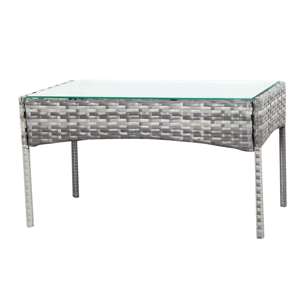 COSMO BUY 4 Piece Rattan Garden Furniture Set Outdoor Patio Sofa, table and chairs garden table Ideal for Pool Side, Balcony, Outdoor and indoor Conservatory Patio Set (Grey with Rain Cover)