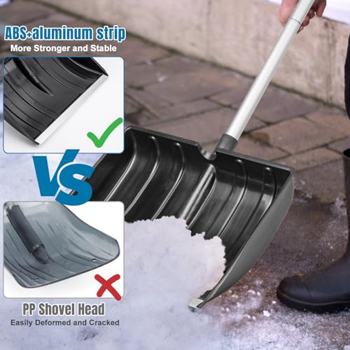 LESOLEIL Snow Shovel for Driveway Car Garage Home Snow Removal, Heavy Duty 48inch Long Large Capacity Portable Folding Snow Shovel for Garden Car Camping Outdoor