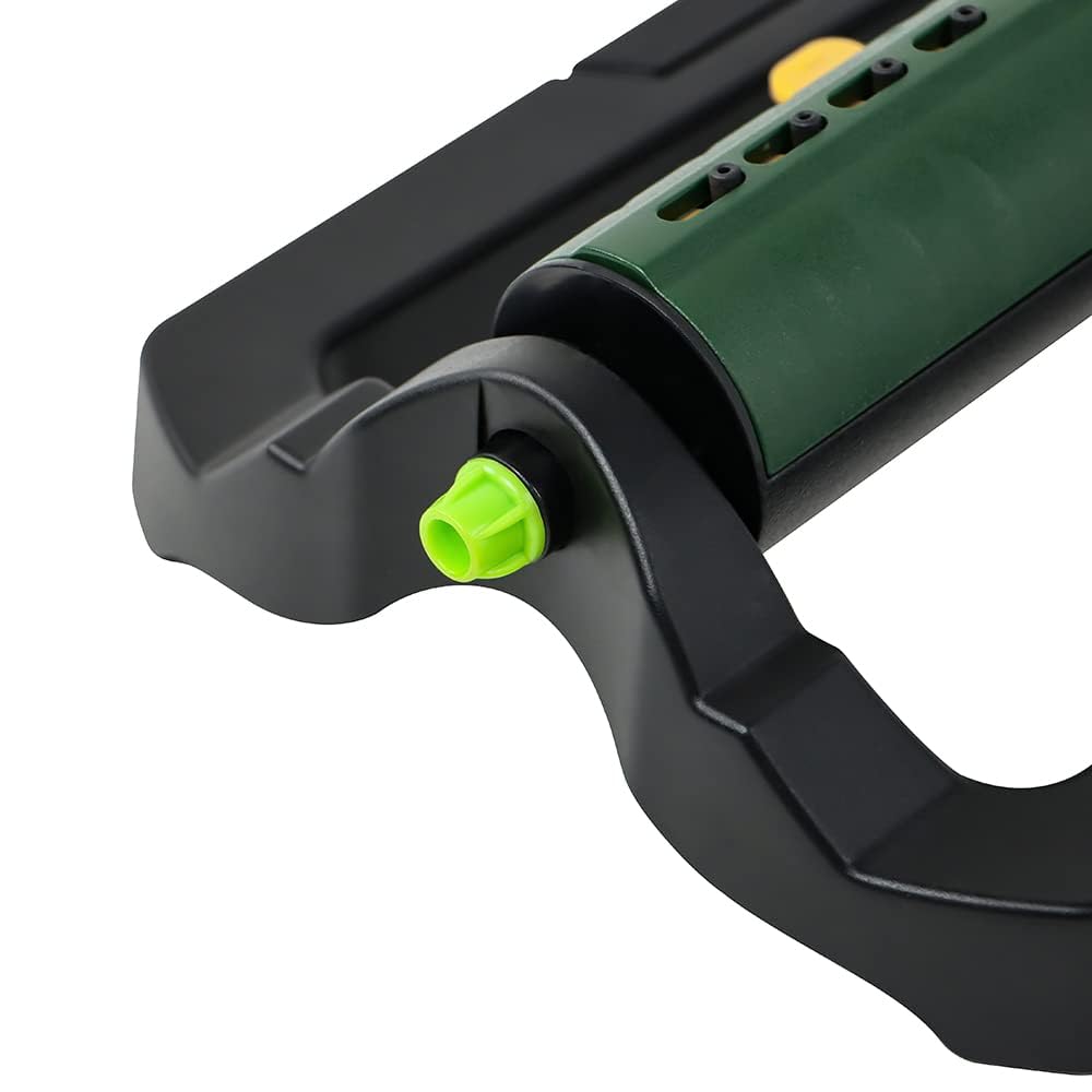 Amazon Basics Oscillating Water Sprinkler with 2-Way Adjustment and 1.9 cm Tool Adapter, Black, 49.7 x 17 x 8cm