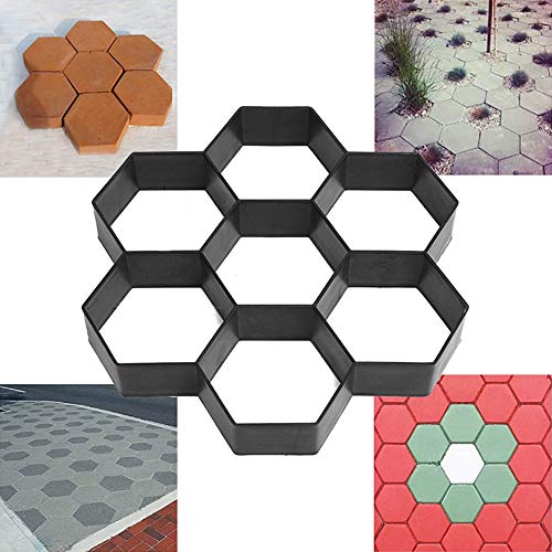 Viitech Paving Mould for Garden, Plastic Hexagon DIY Paving Concrete Stepping Stone Molds, Walk Path Way Maker Mould Reusable for Walkway Garden Yard Patio Swimming Pool Decor