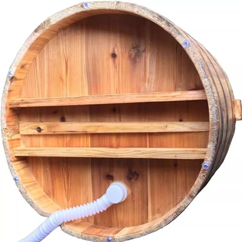 ZCBYBT Soaking Wooden Tub Freestanding Wooden Bathtub Wood Bathtub for Indoor Hot Bath Ice Bath,80W*80H cm