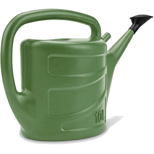ANGIX 10L Large Watering Can With Detachable Rose Head Sprinkler | Lightweight & Durable Plastic Can Ideal For Garden Plants In Both Indoor And Outdoor - Green