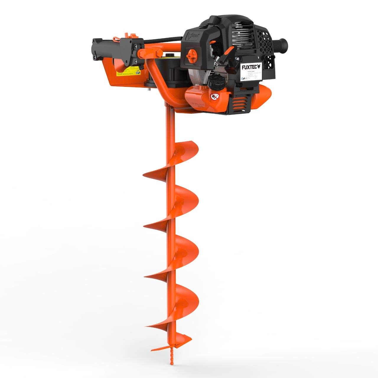 Fuxtec Petrol Earth Auger – post hole borer FX-EB152 motor 52cc | 3HP | 3 Drill Bits (100–150-200mm) | Easy Starter | Oil Control Window | Ideal for Fence Posts, Planting Holes & Garden Projects