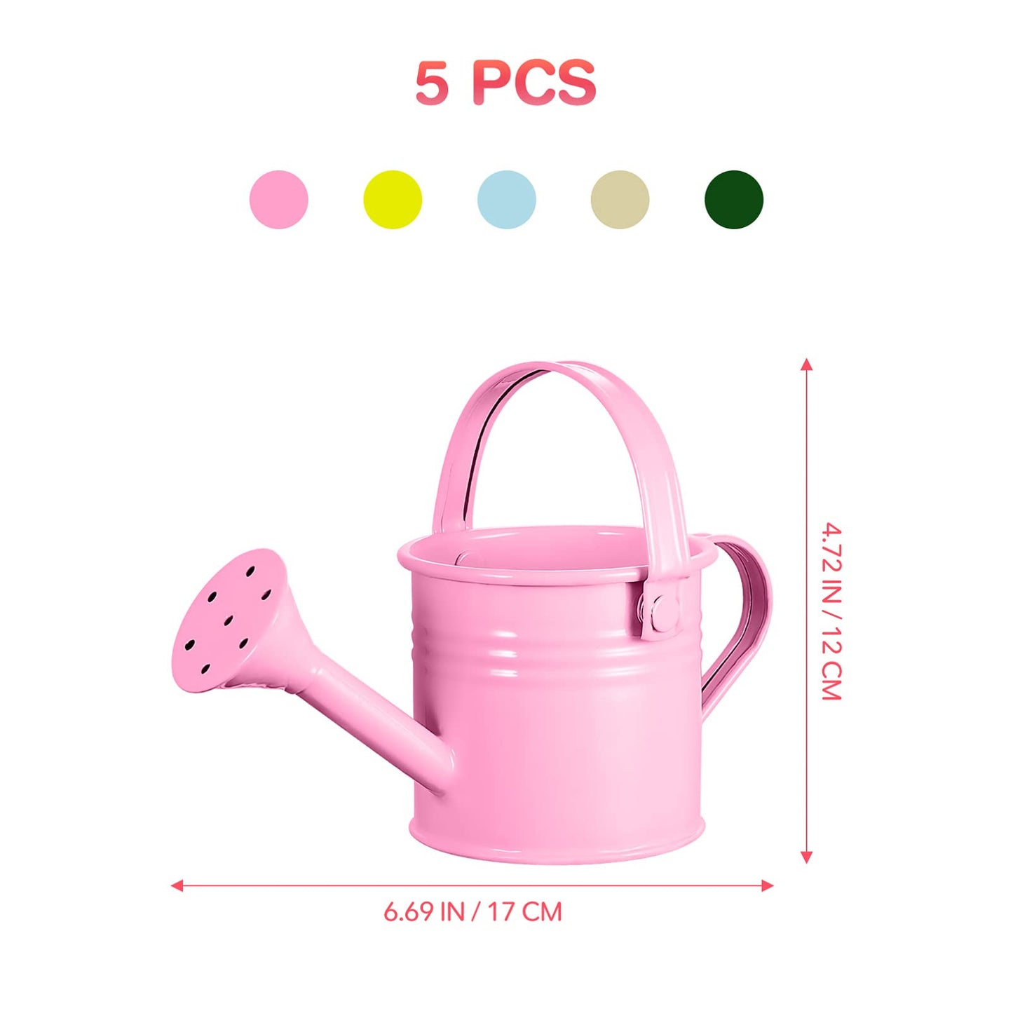 Yardwe Watering Cans Childrens Water Can: Mini Small Kids Water Pots for Outdoor Indoor House Plants 5PCS (Random Color)