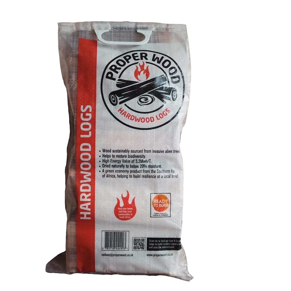 SAVING HUB Wood Harwood Logs - Ready to Burn Registered, Perfect Firewood for Burning Stoves, Wood Fired Hot Tubs, Chimeneas, Fire Pits 20% Moisture Log-Burners Single Bag Carry Handle