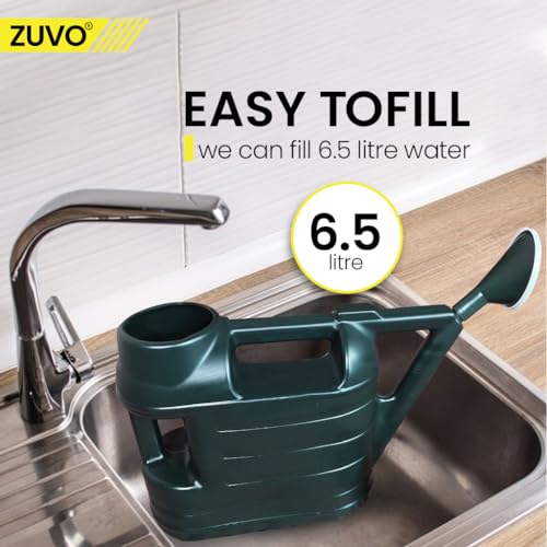 Watering Can Outdoor 6.5 L - Perfect Gardening Tool for Watering Plants - Light Weight Watering Cans - Green - Zuvo