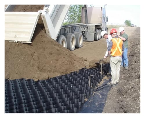 Slope Soil Stabilization Grid/Gravel Ground Grid for High Load Bearing, 10cm Height Versatile Collapsible Honeycomb Permeable Paving Gravel Grid for Parking Lots, Gardens, Driveways, Patios(20x65ft/6x