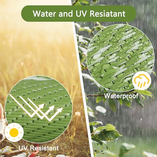 Cekene Patio Rugs for Garden Waterproof 180x270cm lightweight Outdoor Camping Rugs Reversible Plastic Straw Rug UV Resistant Area Floor Rug for Outside BBQ Deck Balcony Porch Grass Green
