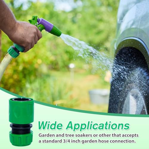 4PCS End Quick Connectors & 2PCS Double Male Hose Connectors for Hose Pipe Fitting 1/2" Plastic Tap Connector, Garden Hose Tap Connector Hose Pipe Fittings Kit