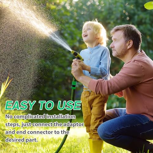 4PCS End Quick Connectors & 2PCS Double Male Hose Connectors for Hose Pipe Fitting 1/2" Plastic Tap Connector, Garden Hose Tap Connector Hose Pipe Fittings Kit