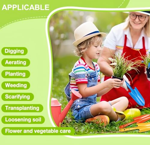 LATERN 10Pcs Mini Garden Shovels, 28CM Colorful Metal Hand Shovel Kids Garden Digging Trowel Tool for Flower Plant Soil Planting Transplanting (5 Colors)