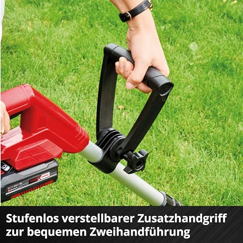Einhell Power X-Change Cordless Strimmer With Battery And Charger - 18V Lightweight Grass Trimmer With 20 x Blades, 24cm Cutting Width - GC-CT 18/24 Li Garden Lawn Trimmer