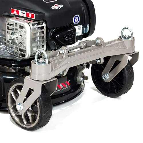NAX POWER PRODUCTS 1000S self-propelled lawn mower with Briggs & Stratton combustion engine of 125 cm3 capacity, 450E series, mowing width 42 cm 45-litre basket deck cleaning system