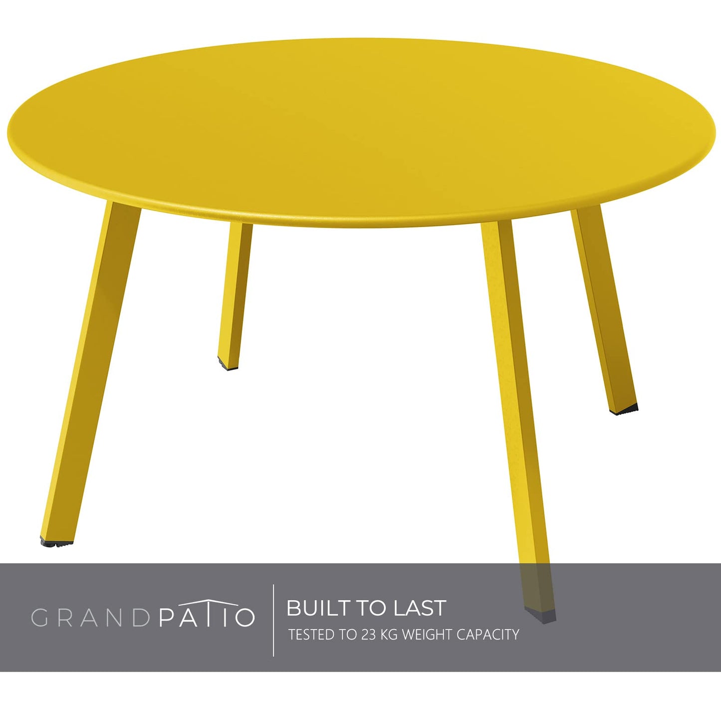 Grand patio Coffee Table Side Table Round End Table for Outdoor 70CM X 70 CM Lightweight Beside Table for Garden Terrace Living Room Office Outdoor Indoor Balcony -Yellow