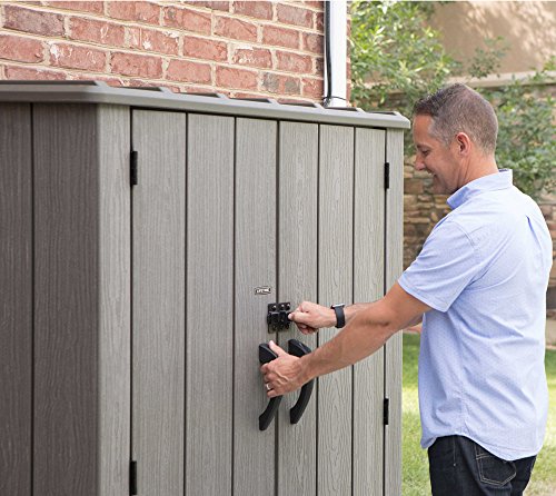 Lifetime 60209 Vertical Storage Shed (53 Cubic feet), Roof Brown, 74 x 142 x 174 cm