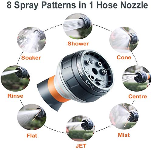 Cookey™ Hose Pipe Spray Gun, Garden Hose Spray Gun | 8 Adjustable Patterns | Hose Spray Gun, Hosepipe Spray Gun, Hose Head, Hose Attachments Included.