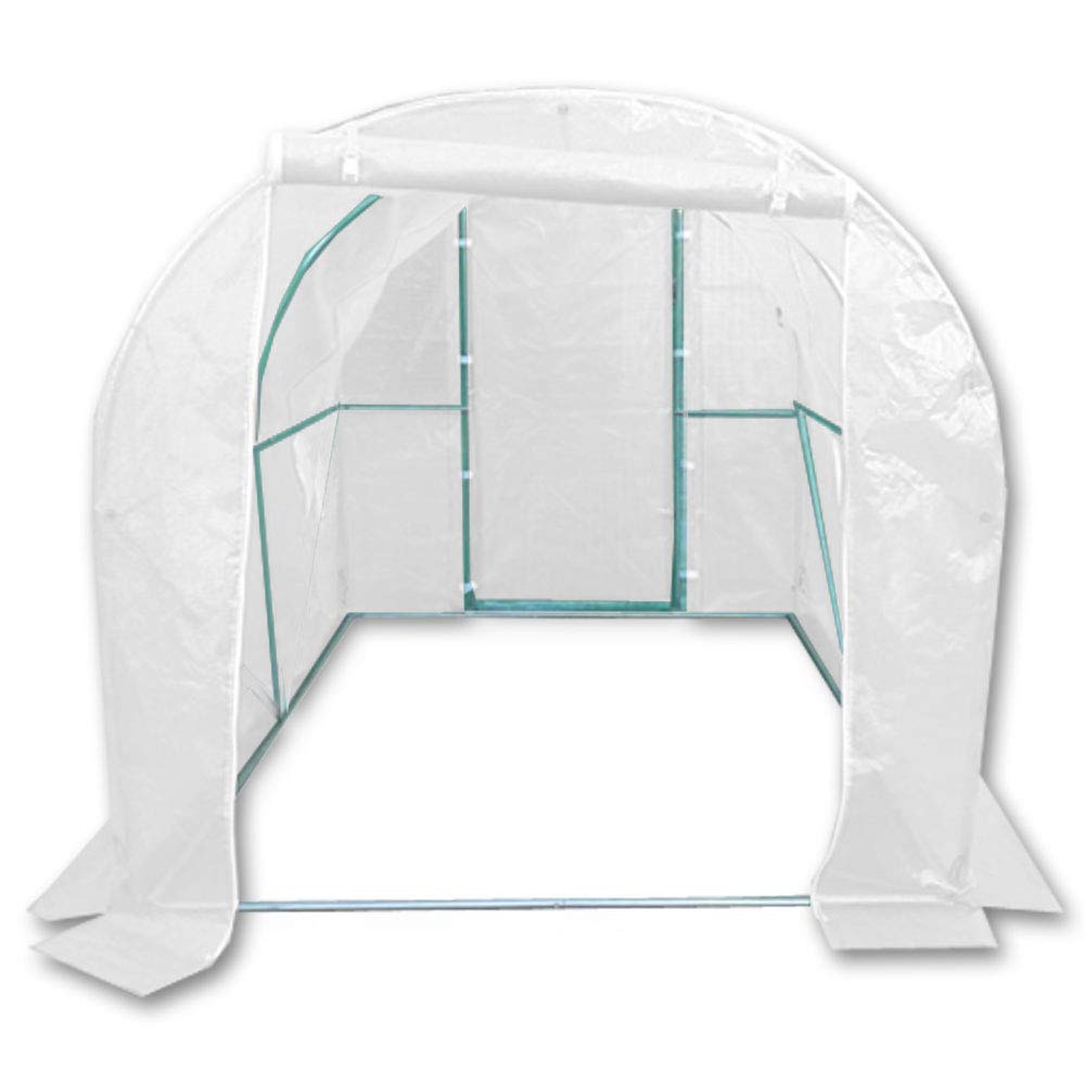 4m x 2m Polytunnel"Strongest In It's Class" a fully Galvanised Structure with more Diagonal & Roof Bracing than all others. Metal Hinged Door | Multi-Window