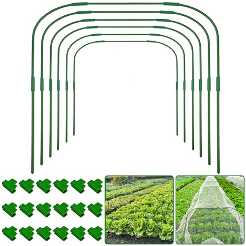 Garden Tunnel Hoops with Stakes – 6 Pack