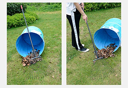 Greenfields Telescopic Metal Adjustable Rake for Quick Cleaning Up of Lawn, Yard, Garden Leaf Rake Steel, Lightweight and Rust Resistant Ergonomic Handle