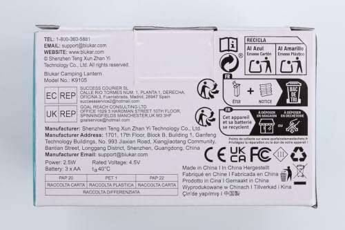 Blukar Camping Lantern, LED Outdoor Lights, Tent Lamp Battery Powered, Water Resistant 3 Modes Emergency Lamp for Outdoor Activities, Emergency, Fishing, Hiking etc. - 3 AA Batteries Included