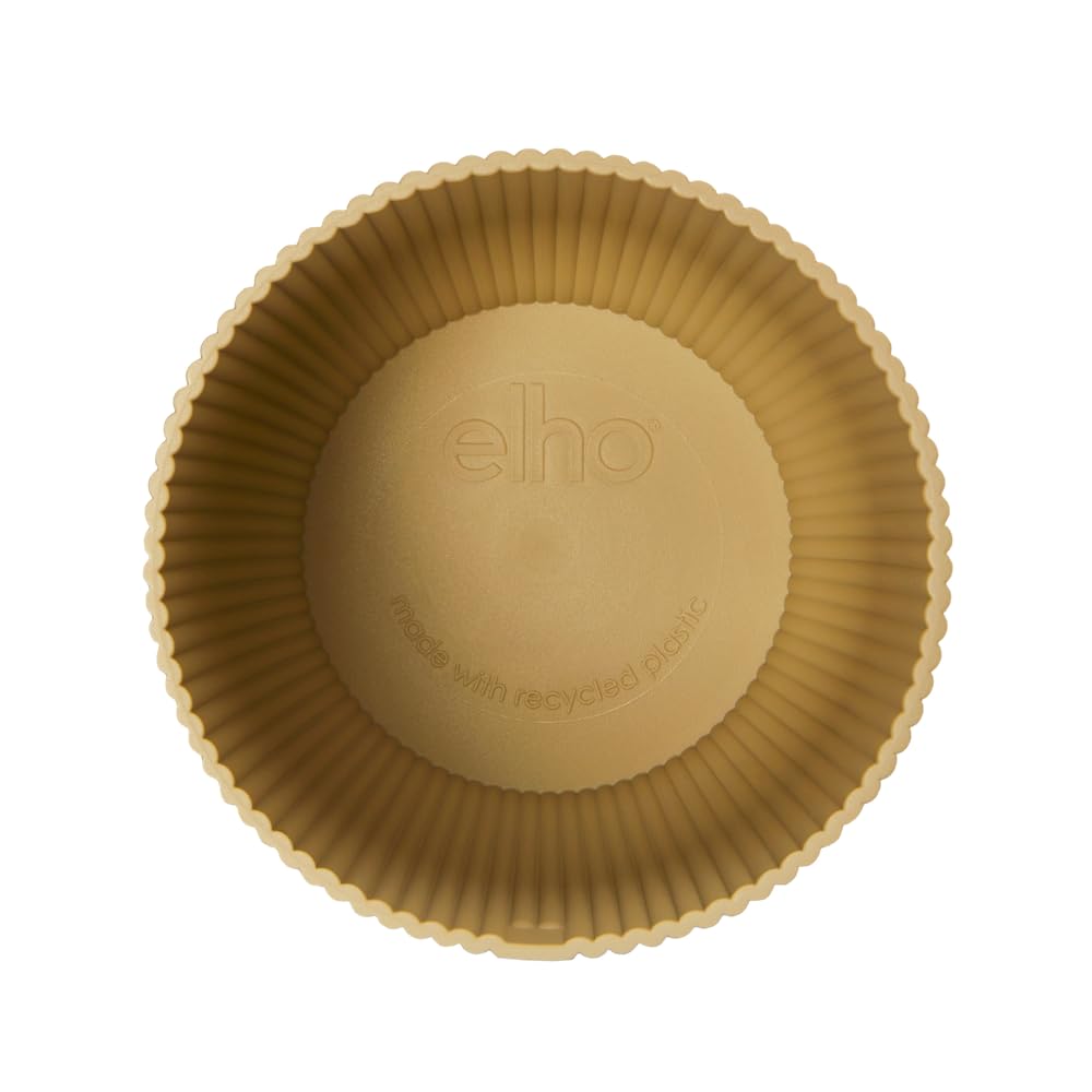 elho Vibes Fold Round 14 - Flower Pot from 100% Recycled Plastic - Indoor plant pot - Ø 14.1 x H 12.9 cm - Yellow/Butter Yellow