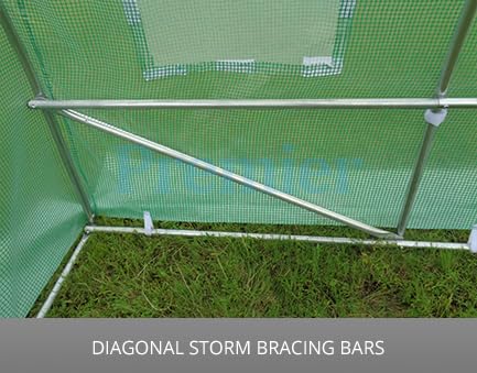 POLYTUNNEL 6M X 3M 6 SECTION GREENHOUSE FULLY GALVANISED STEEL FRAME POLY TUNNEL