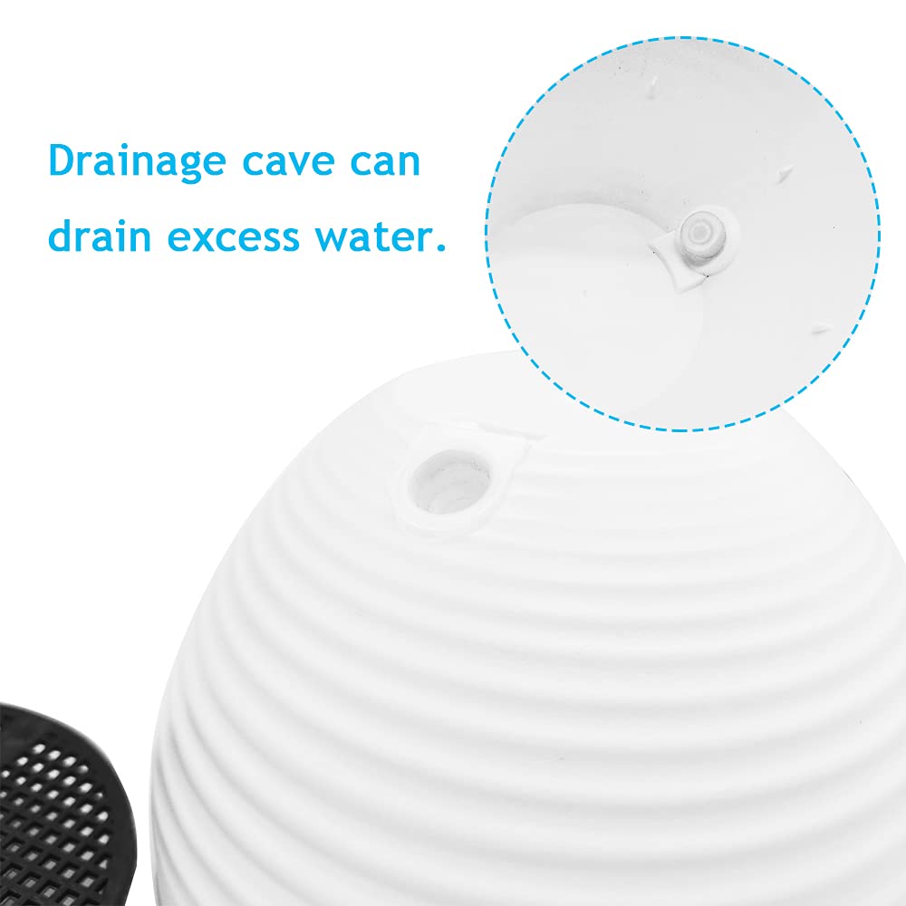 3 Pcs 8 inch Hanging Planter Pots,Self-Watering Round Hanging Basket with Water Tray and Metal Chain,Succulent Flower Plant Pot Container for Indoor Outdoor Garden Balcony Wall Decor,White