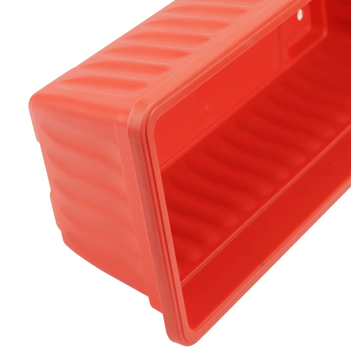 MUKCHAP 4 PCS 43cm/17 Inch Red Plastic Window Box Planter, Rectangular Window Flower Plant Box with Trays and Plant Labels, Rectangular Windowsill Planter for Vegetables
