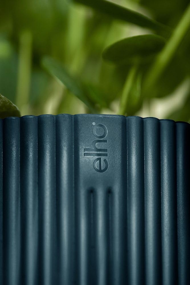 elho Vibes Fold Round 18 - Flower Pot from 100% Recycled Plastic - Indoor plant pot - Ø 18.4 x H 16.8 cm - Blue/Deep Blue