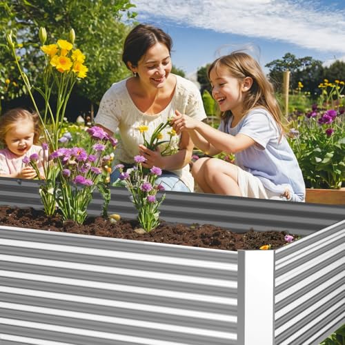 Bvewg 3 Pack 6x3FT Galvanized Raised Garden Bed Outdoor,Metal Garden Bed for Vegetables,Steel Raised Beds for Gardening,Above Ground Box for Flower
