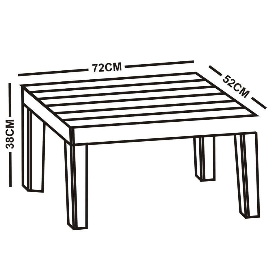 URBN GARDEN Black Rattan Coffee Table Stylish Outdoor Bistro Patio Furniture with Wood-Look Top, Perfect for Garden, Balcony, or End Patio Setting