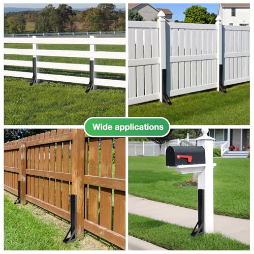 aleawol Fence Post Repair Kit Heavy Duty Support Stake, Steel Fence Post Repair Kit with Nails, Drill, Garden Fence Ground Spike for Repairing Damaged Fence Gate Posts Sign Posts or Mailbox