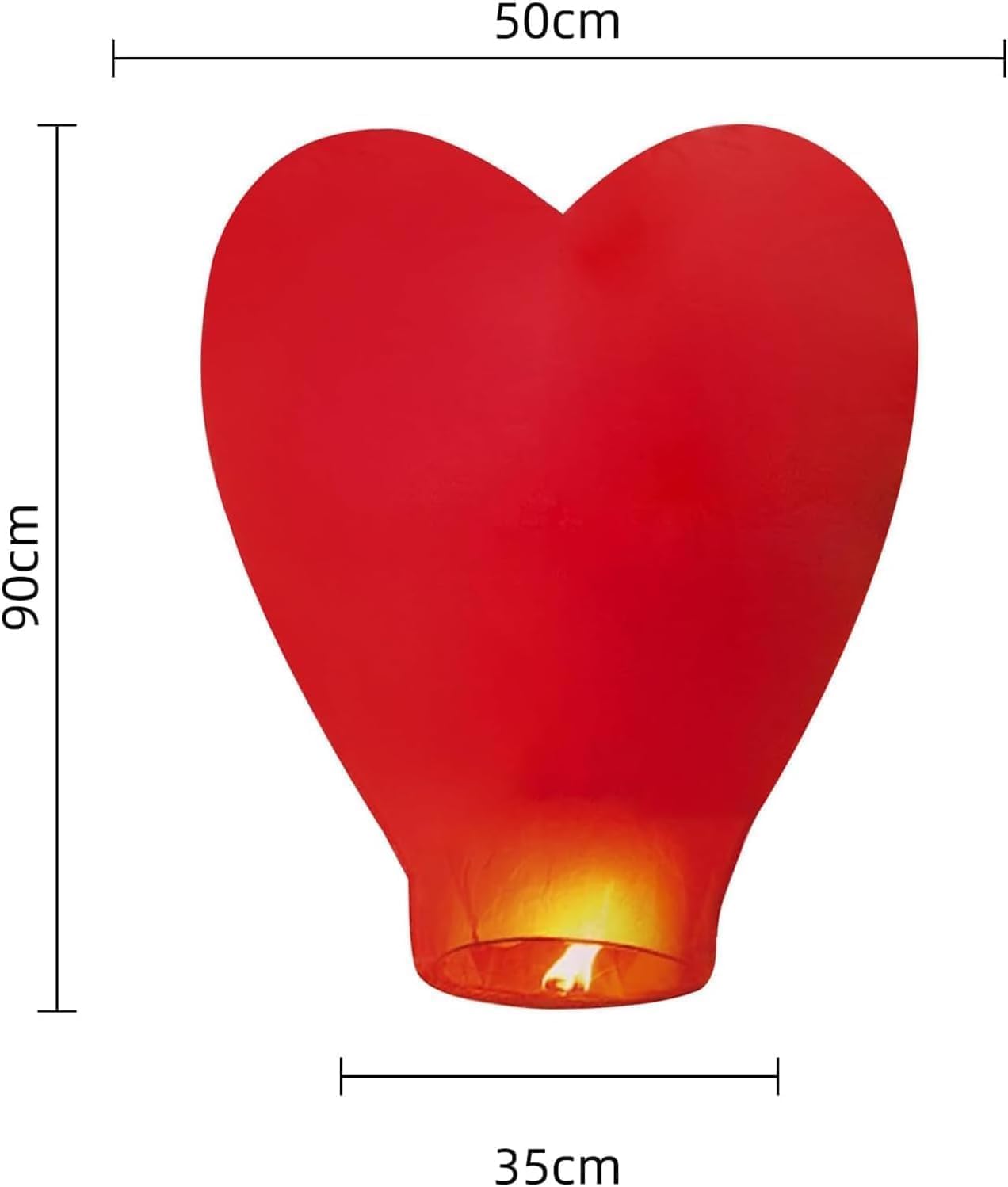 Sky Chinese Lanterns 10Pack Sky Lanterns to Release in Memory Love Color Large Memorial Paper Lanterns Birthday Wedding Funeral Christmas to Make Wishes (Red Heart)