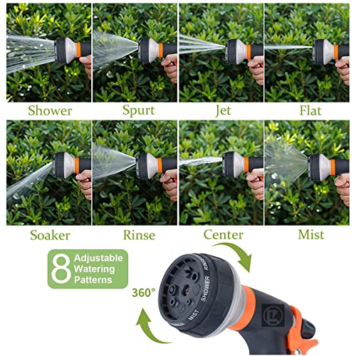 Garden Hose Spray Gun, 8 Adjustable Watering Patterns Car Showers Sprayer Nozzles with Thumb Switch,Multi Spray Gun