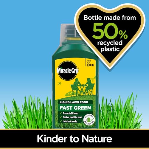 Miracle-Gro Fast Green Lawn Food Concentrated Liquid, 1 litre concentrate, 100 m² coverage