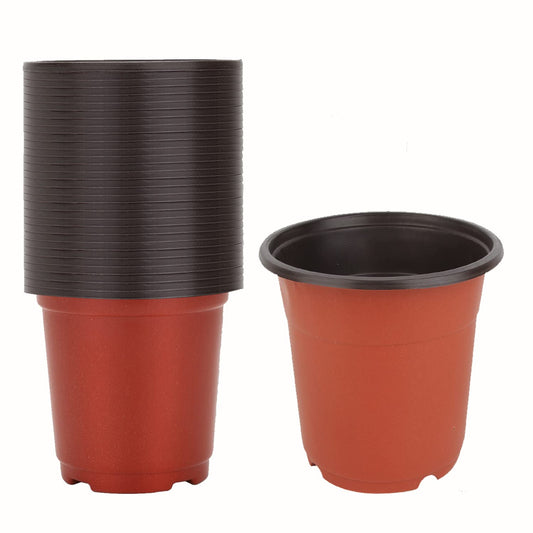 ASOPFYUM Plant Pots, 100 Seedling Pots, 10cm Plastic Flower Pot for Growing Flowers, Succulents, Plant Pots, Gardener Potted Small Flower Pots Outdoors, Pot Plant Container for Seedlings