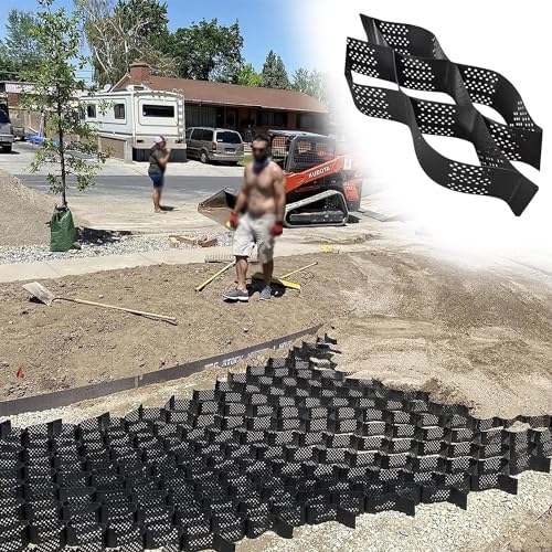 Ground Stabilizer for Driveway 2 Inch Gravel Grid with Polyethylene Honeycomb Pavers Pea Soil Block Retainer 10m x 6m (33FT x 19.5FT) Heavy Duty Eco Friendly Permeable Paving Solution