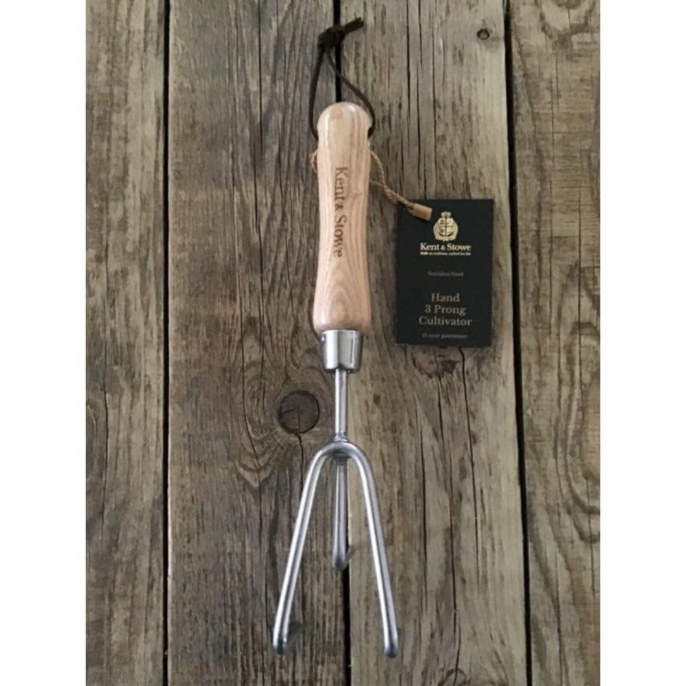 Kent & Stowe Stainless Steel Hand 3 Prong Cultivator FSC-100percent
