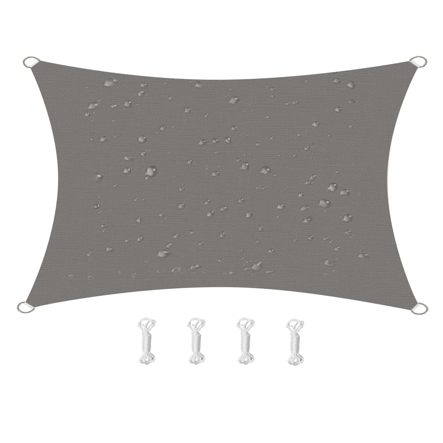 HOMPER 2x3M Sun Shade Sail Waterproof Rectangle(Grey), 95% UV Block Garden Sunscreen Awning Canopy with Free Rope, Breathable Patio Sail pergola for Outdoor Party