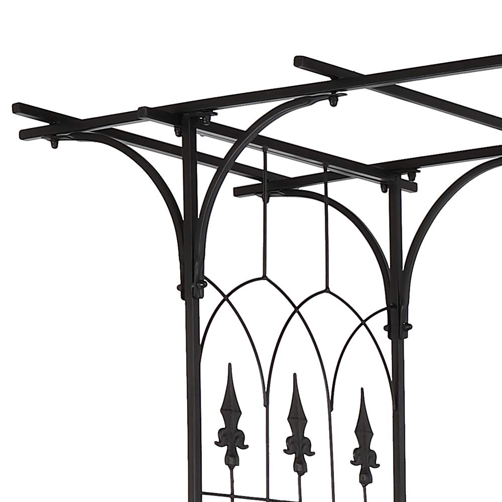 Bonnlo Metal Garden Arch for Climbing Plants, Heavy Duty Durable Iron Trellis Garden Decorations Archway Outdoor for Patio Lawn Wedding Party