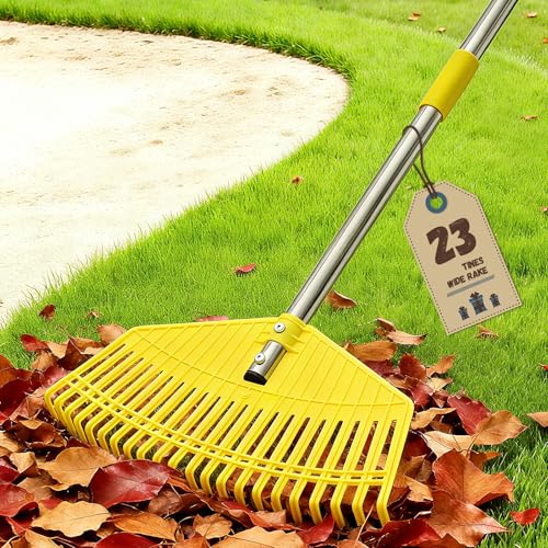 Extra Wide 42cm Adjustable Leaf Rake – Lightweight