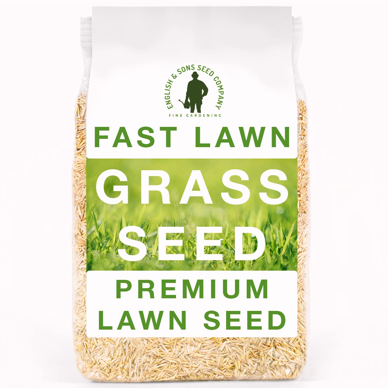 Fast Lawn Grass Seed, 1kg (up to 60sqm) Premium Quality Fast Growing Grass Seeds. Tailored for UK Climate. Hardwearing Lawn Seed Perfect for New Lawns, Overseeding & Patch Repair. DEFRA Approved
