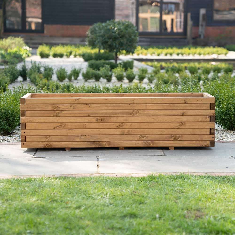 Primrose Pine Raised Flower Bed Trough Planter - Treated Durable Pine & Responsibly Sourced Timber Small 70cm x 35cm (27.5in x 13.75in)