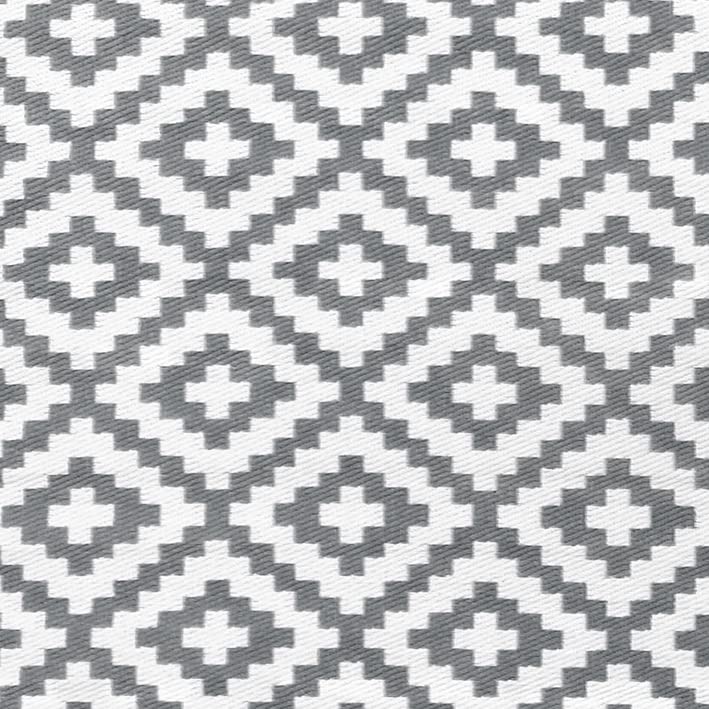 GD Home Lightweight Indoor/Outdoor Reversible Plastic Rug - 120 x 180 cm Grey/White