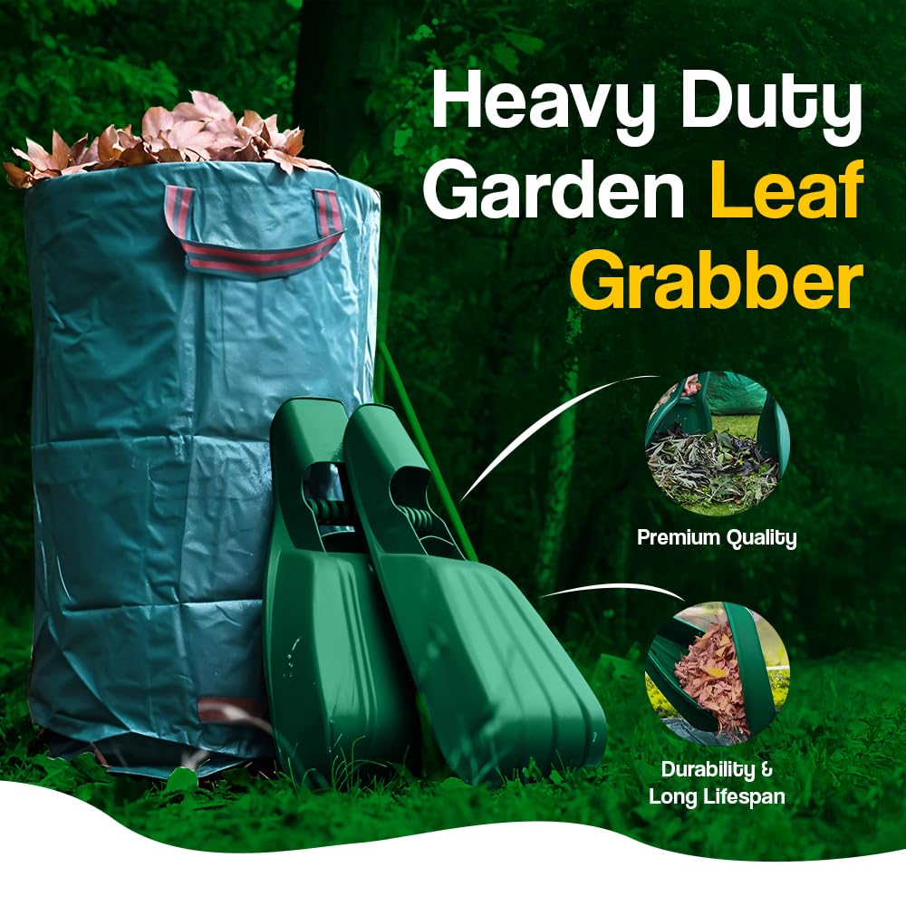 Leaf Grabbers Pair Heavy Duty Hands Leaf Collector Set Easy Leaves Pick Up Hand Rakes Cleaning Garden Accessories for Gardening & Lawn Grass Removal Scooper Claws Keep Your Outdoor Garden Areas Tidy