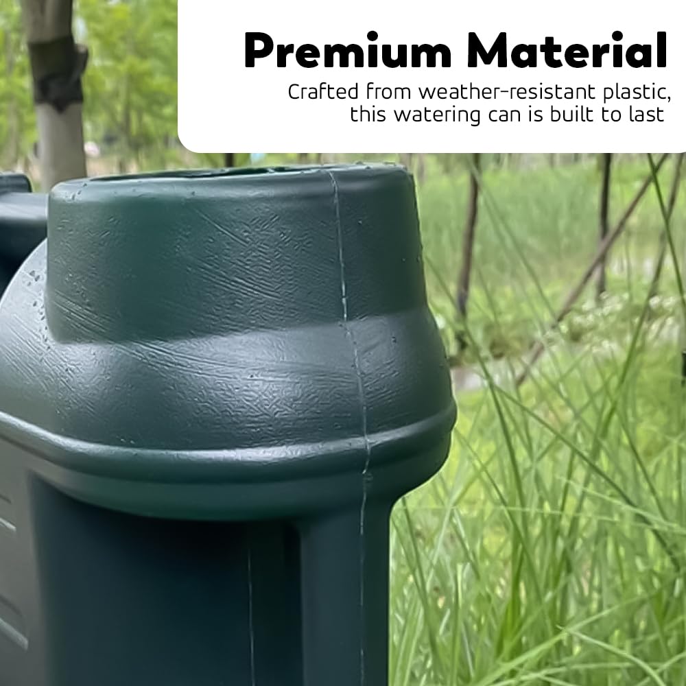 ANGIX 6.5L Watering Can with Sprinkler Head for Indoor & Outdoor Gardening with Double Handles | 6.5L Plastic Plant Watering Can for Houseplant Watering Cans - Green (6.5 Ltr)