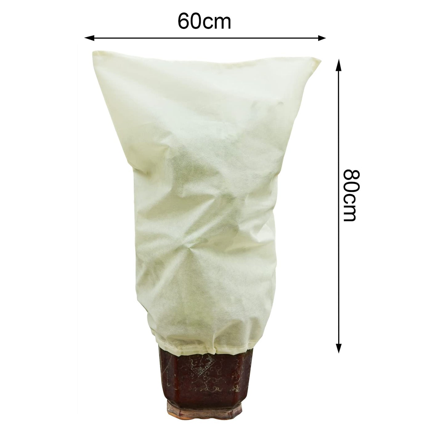 Muzhira 4pcs Plant Fleece Frost Protection Jackets, 50gms 60cm x 80cm Winter Garden Fleece Bag, Plant Cover for for Potted Plant Winter Plant Protection, From Birds and Insects