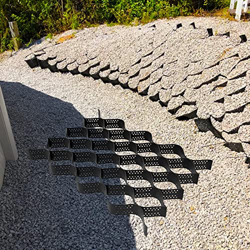 2" Gravel Stabilizer Grid for Outdoor Patio Yard Pool Side Driveway Permeable Paving Grids for Pea Gravel Sands Stones Pebbles Steep Slope Support